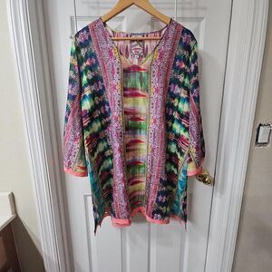 Johnny Was Multicolor Silk Georgette Size L